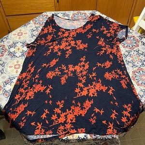 Women’s blue and orange floral dress